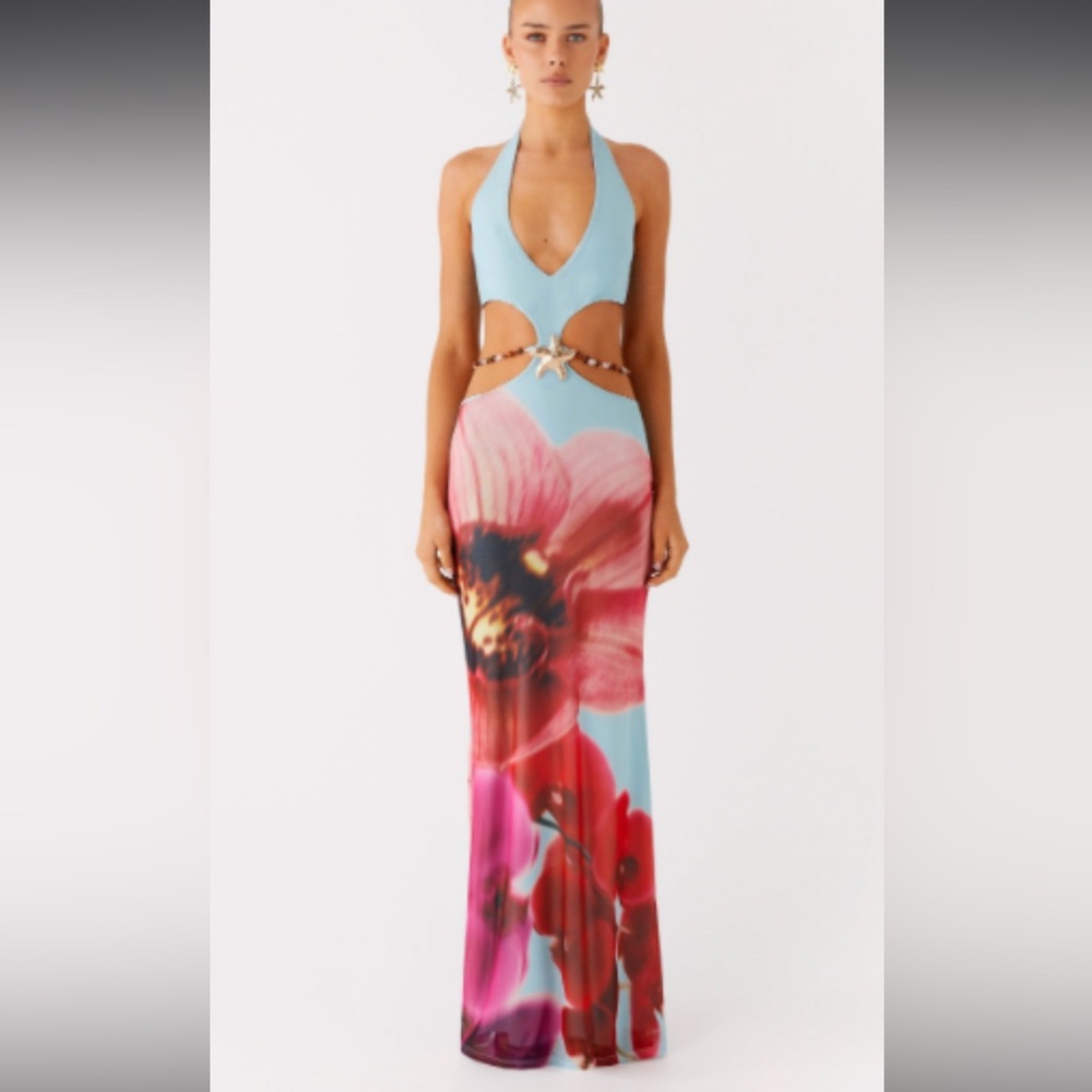 Peppermayo- Time To Dance Maxi Dress - Turquoise Bloom